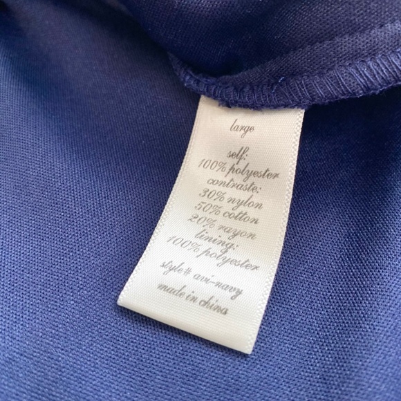 Francesca’s Collection Pearl High Neck Navy Dress in Size Large - Picture 14 of 16